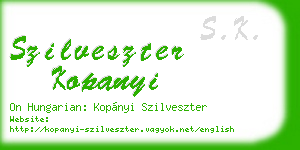 szilveszter kopanyi business card
